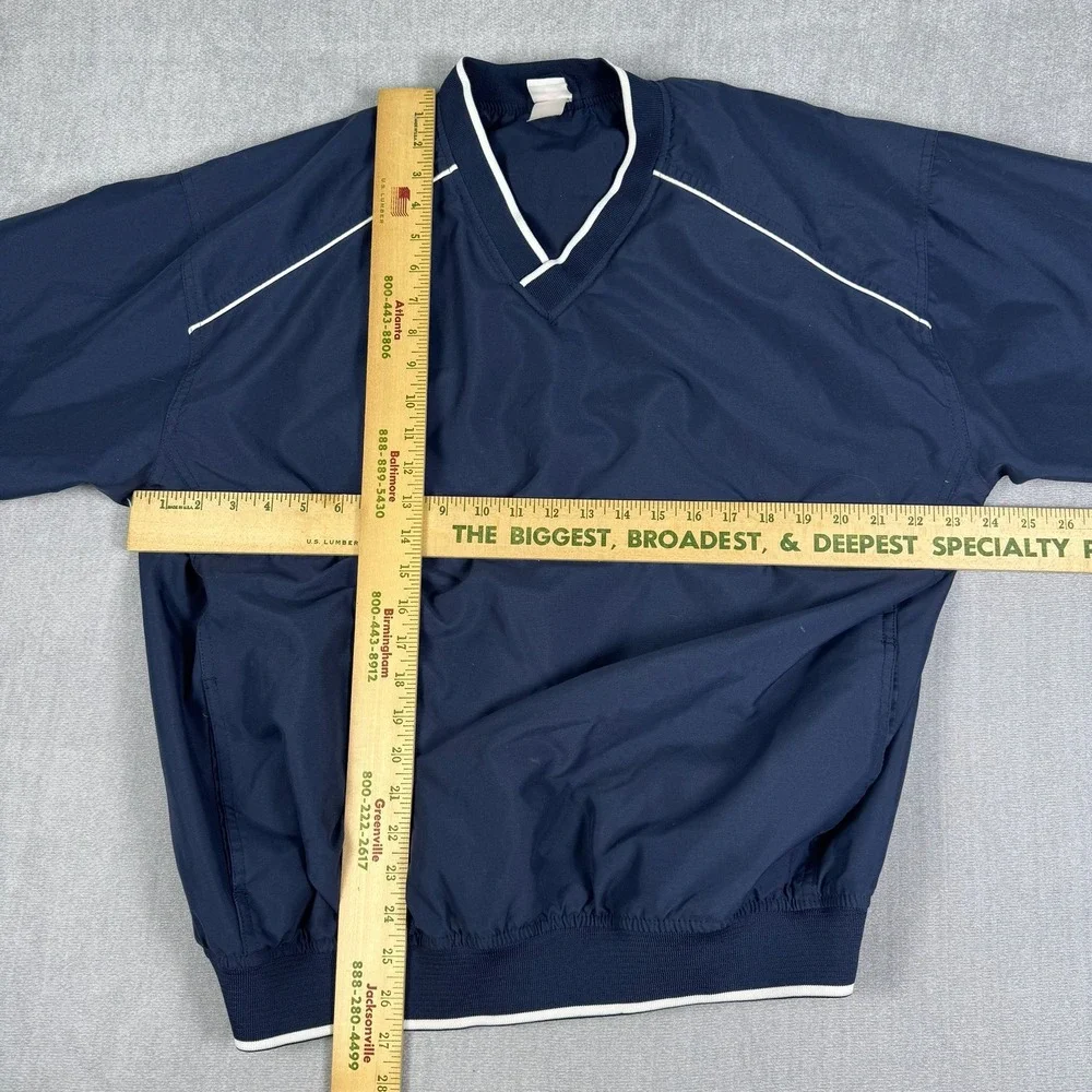 Badger Sport V-Neck Windshirt Pullover Windbreaker Mens Size M Navy Blue